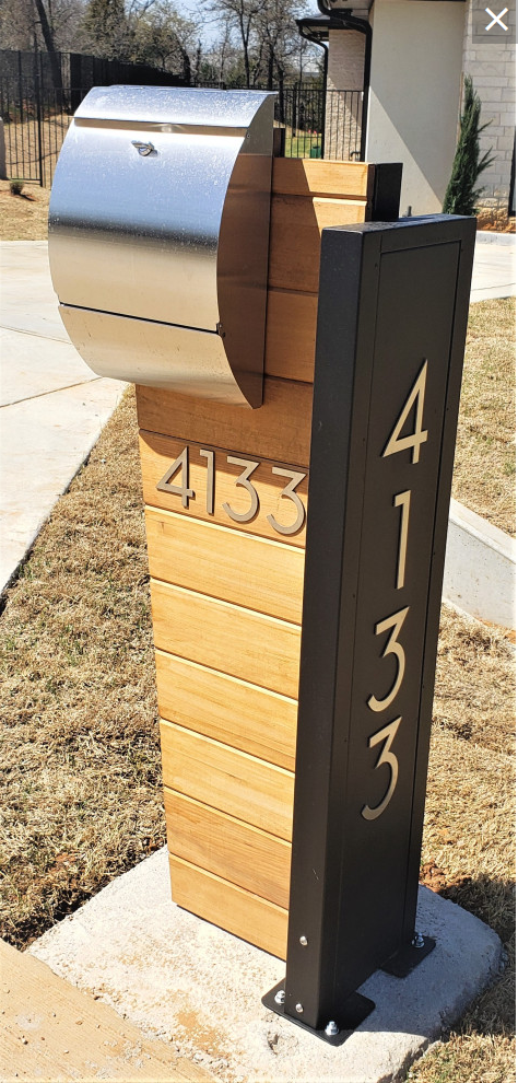 Custom Mailbox with Wood Paneling